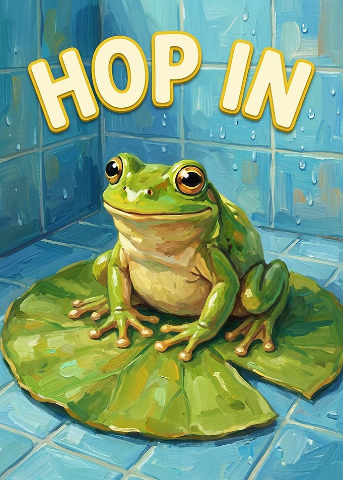 Cute Frog on Lily Pad