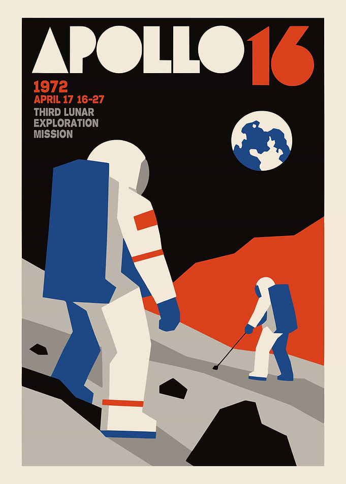 Apollo 16 Lunar Mission Poster
