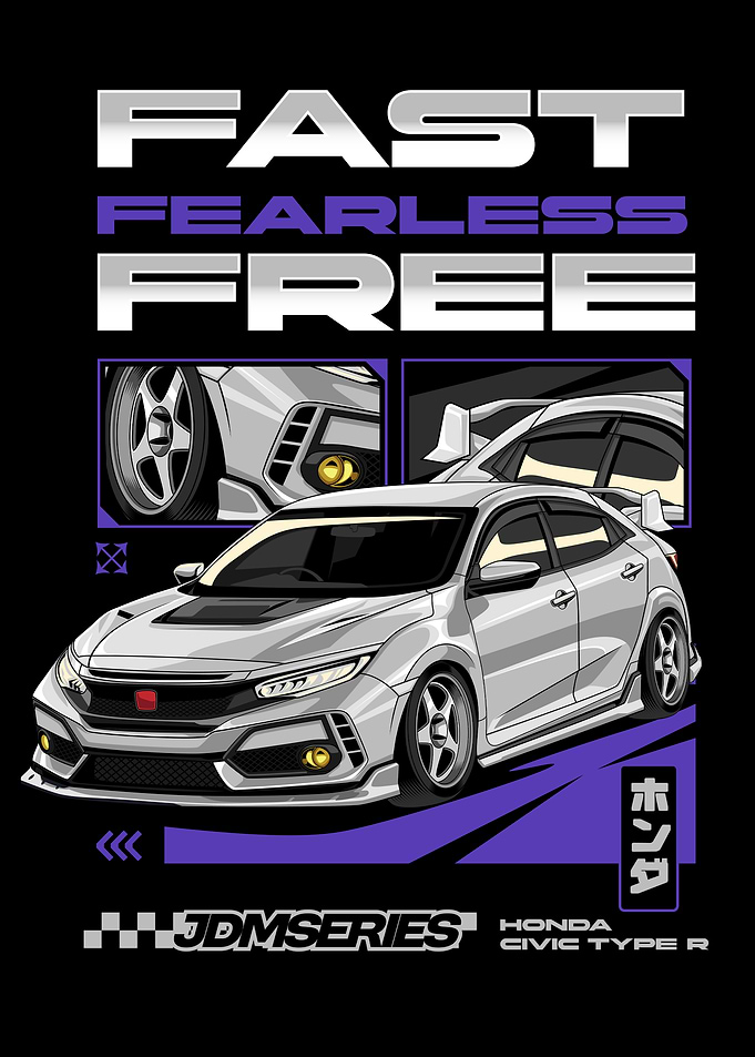 Honda Civic Type R JDM Poster