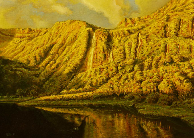 Gold waterfalls