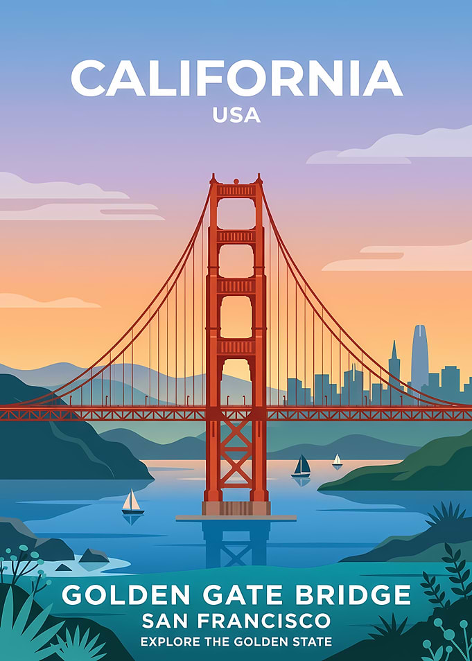 Golden Gate Bridge Travel Poster