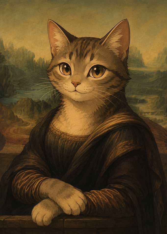 Mona Lisa Cat Portrait