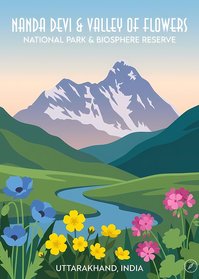 Nanda Devi Valley of Flowers Poster