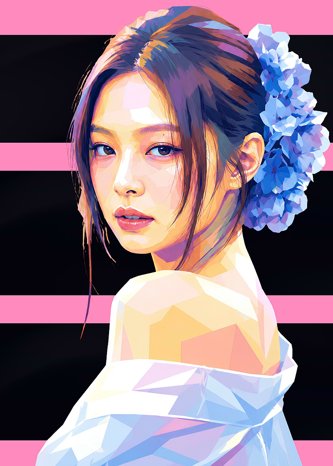 Jennie Kim Low Poly Portrait
