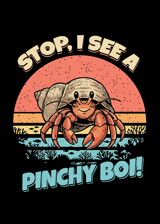 Retro Hermit Crab Funny Crab Lover