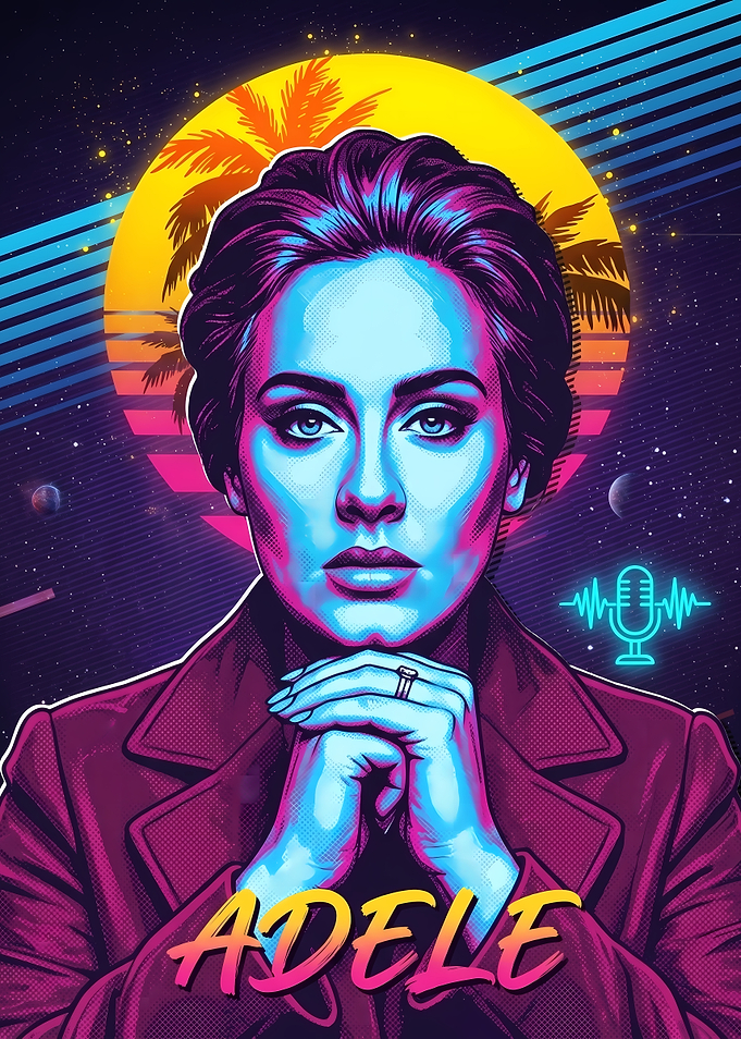 Adele Synthwave Style Portrait
