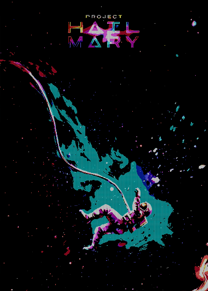 Project Hail Mary Pixel Art Astronaut Poster