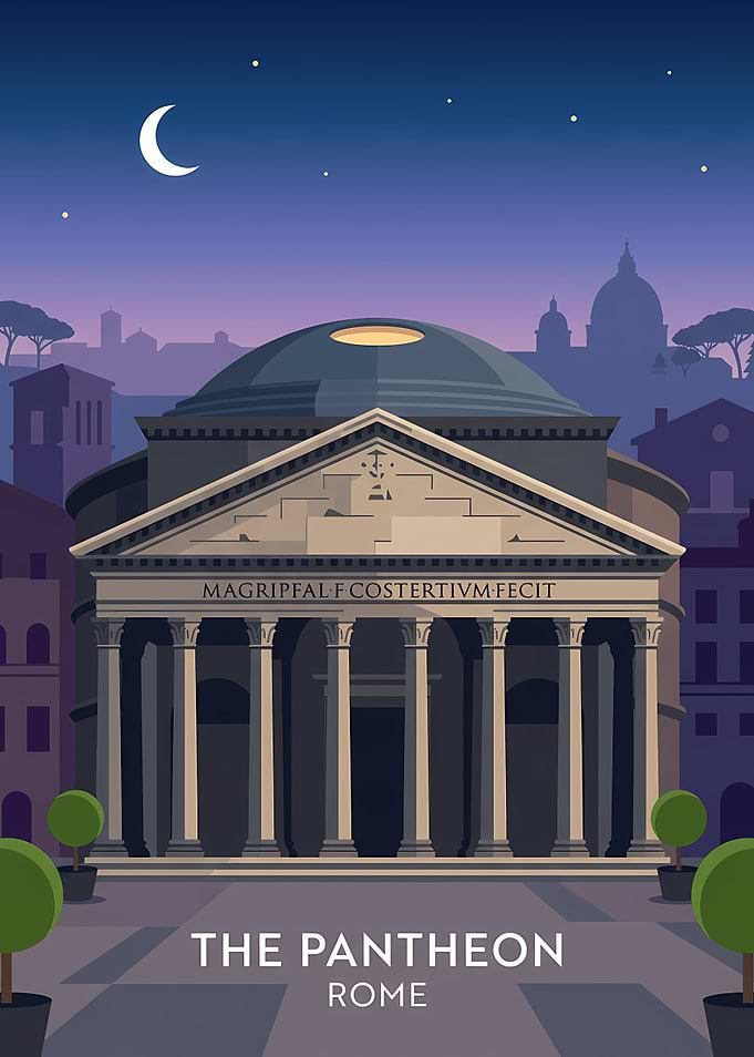 The Pantheon Rome Travel Poster