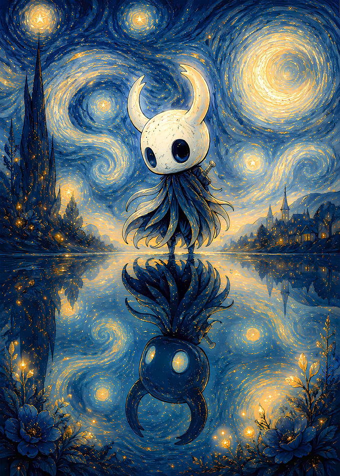 Hollow Knight Starry Night Reflection