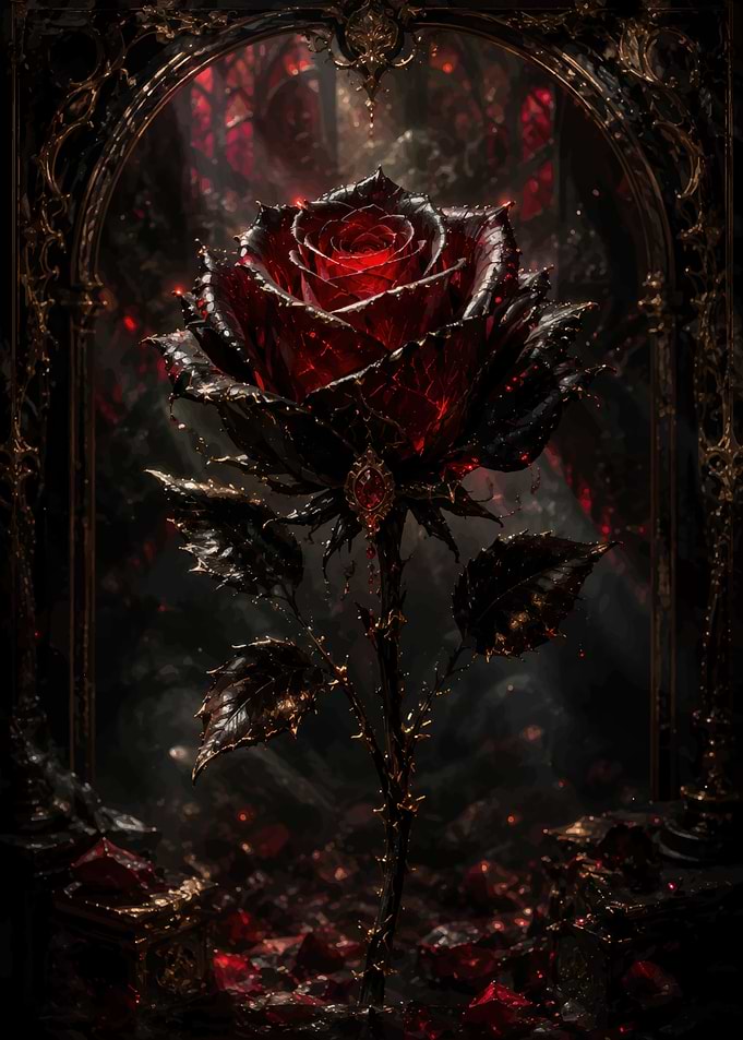 Gothic Dark Crystal Rose