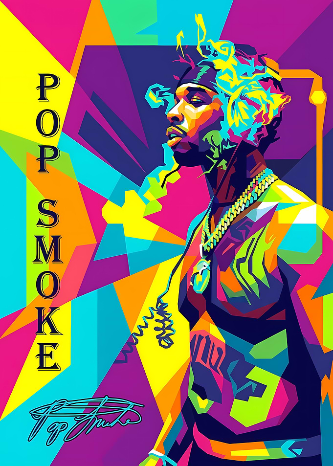 Pop Smoke WPAP Pop Art Portrait