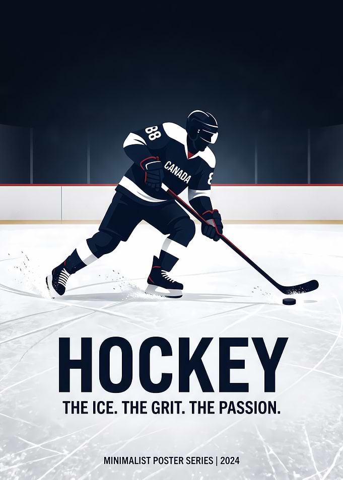 Minimalist Canada Hockey Player Poster