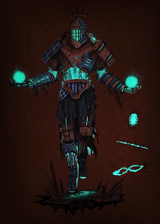 Glowing Armored Fantasy Knight Concept