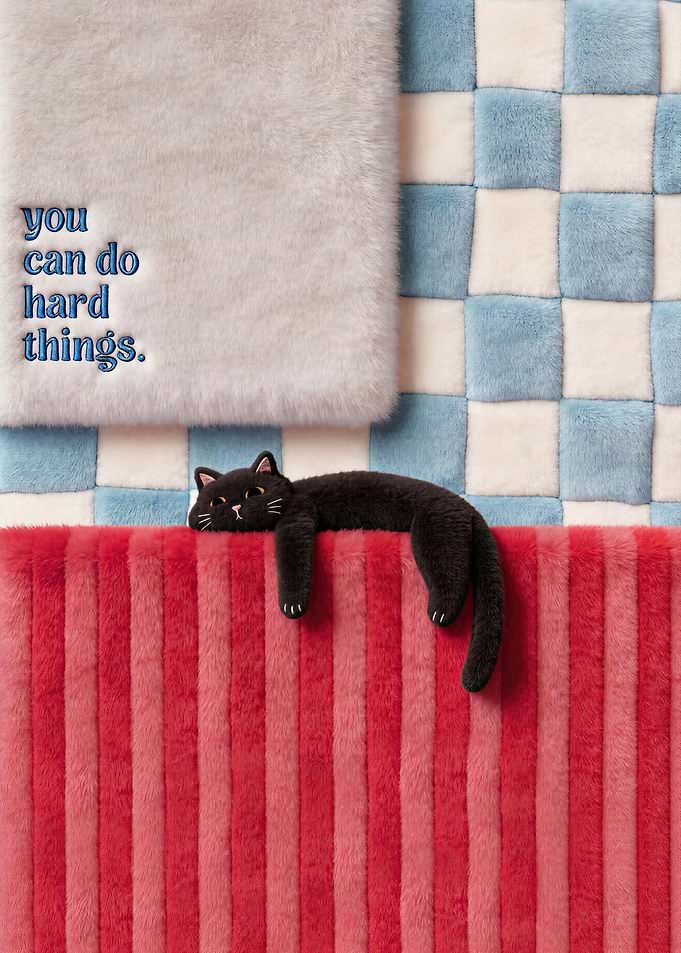 Cute Black Cat Inspirational Wall Art