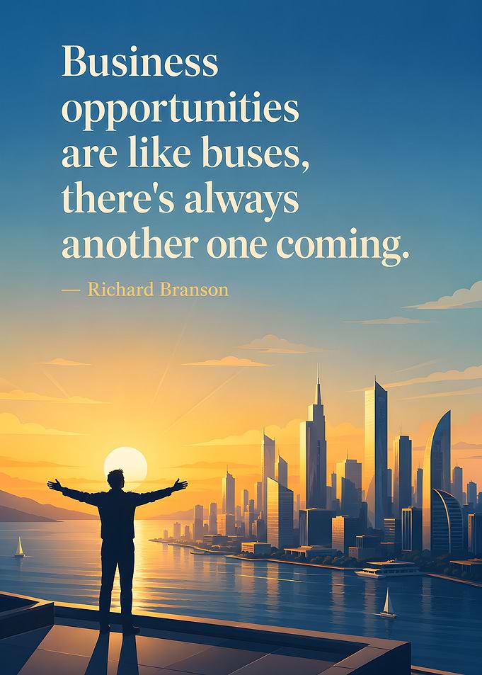 Richard Branson Inspirational Business Quote Poster