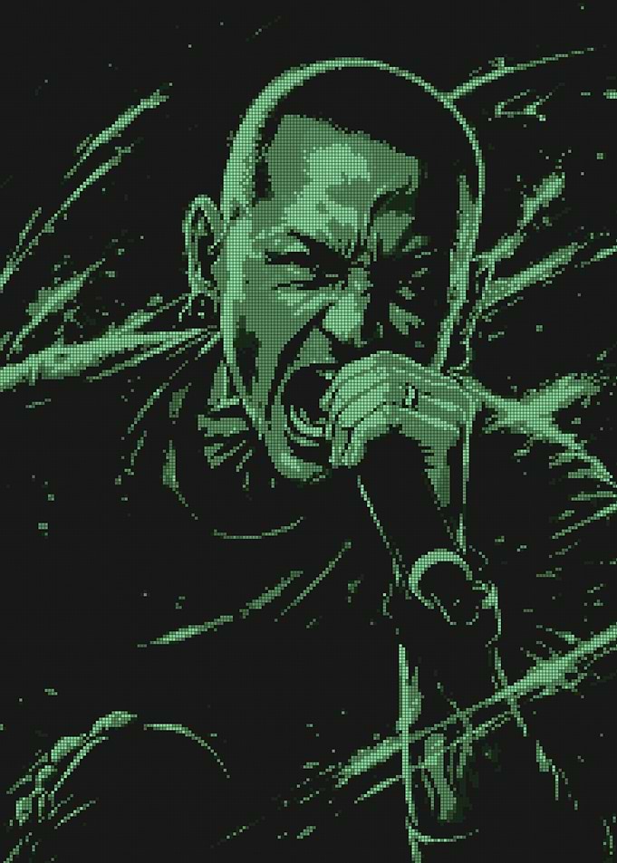 Chester Bennington Pixel Art Portrait