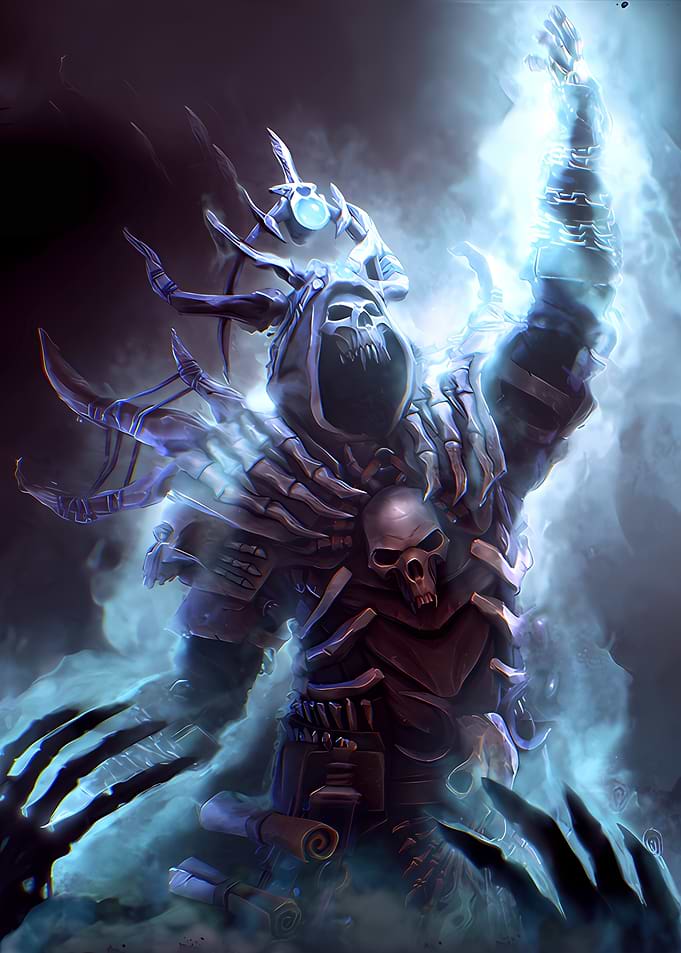 Undead Necromancer Casting Dark Magic