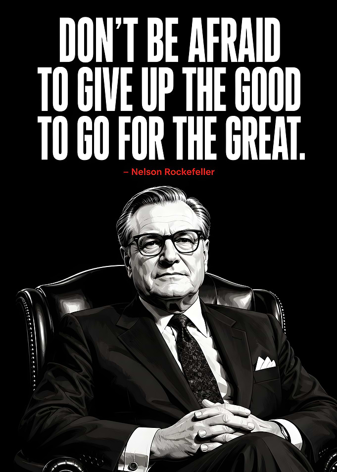 Nelson Rockefeller Inspirational Quote Poster