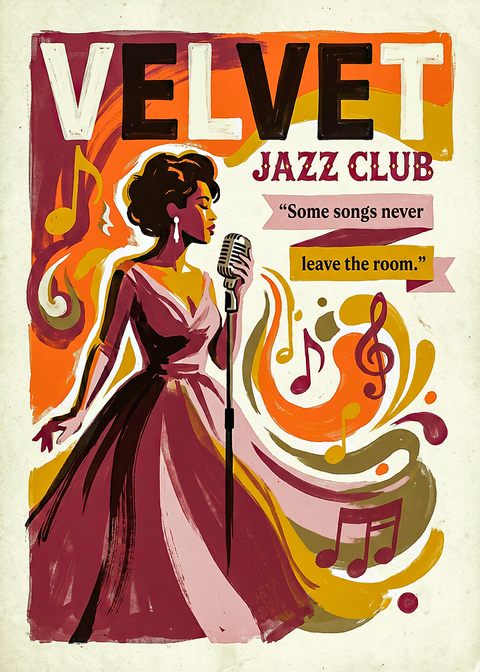 Velvet Jazz Club Vintage Poster