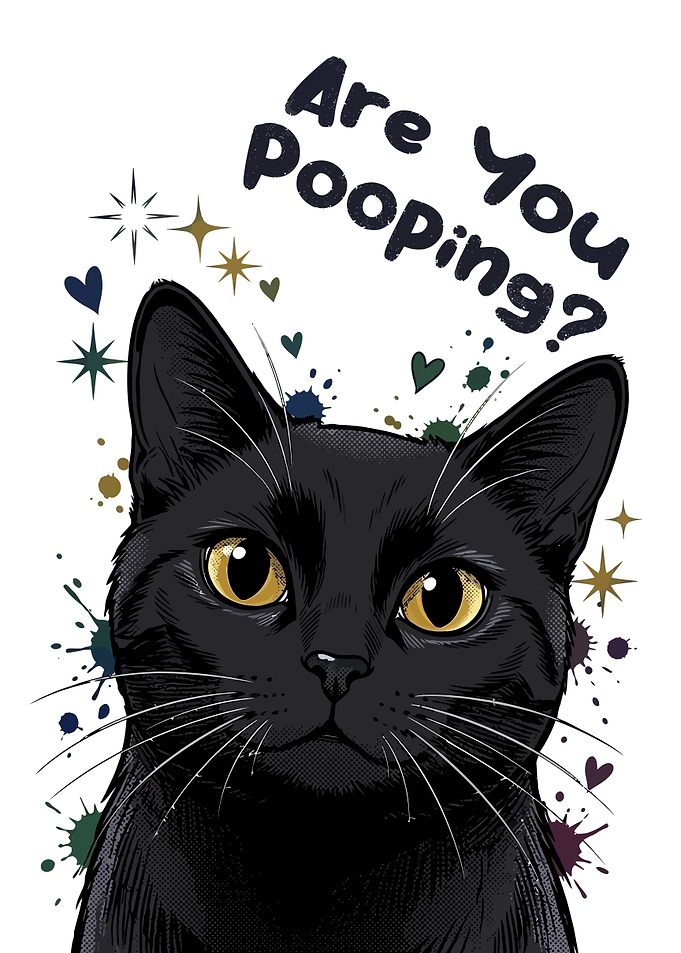 Funny Black Cat Bathroom Wall Art