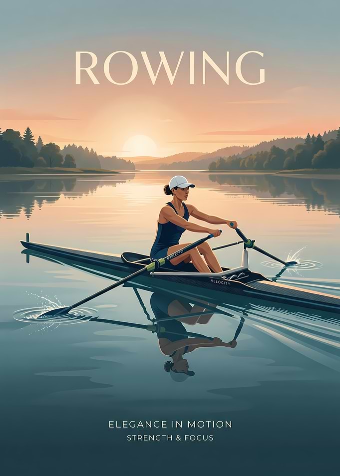 Rowing Elegance in Motion Poster