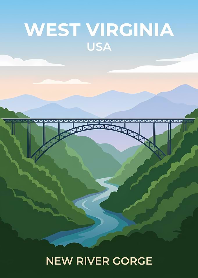 New River Gorge Bridge Travel Poster