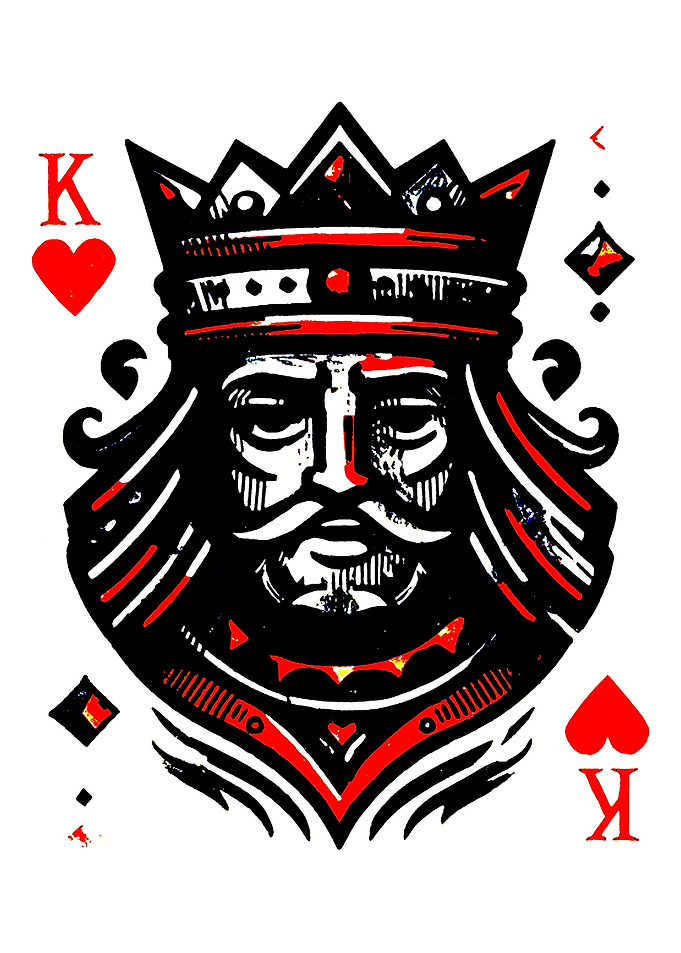 King of Hearts Playing Card Illustration