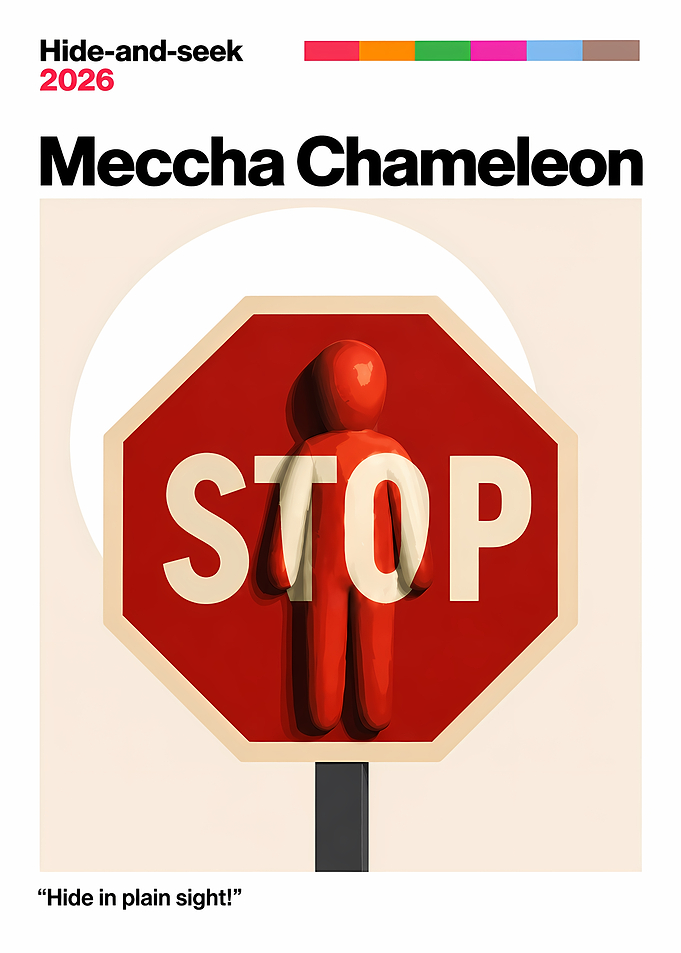 Mecha Chameleon Stop Sign Poster