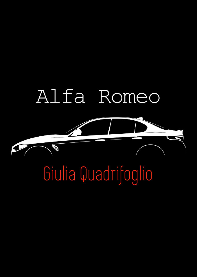 Alfa Romeo Giulia Quadrifoglio Minimalist Poster