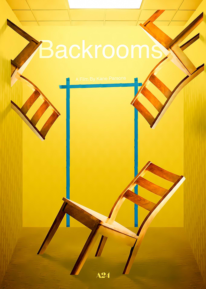 Backrooms Movie Poster with Floating Chairs