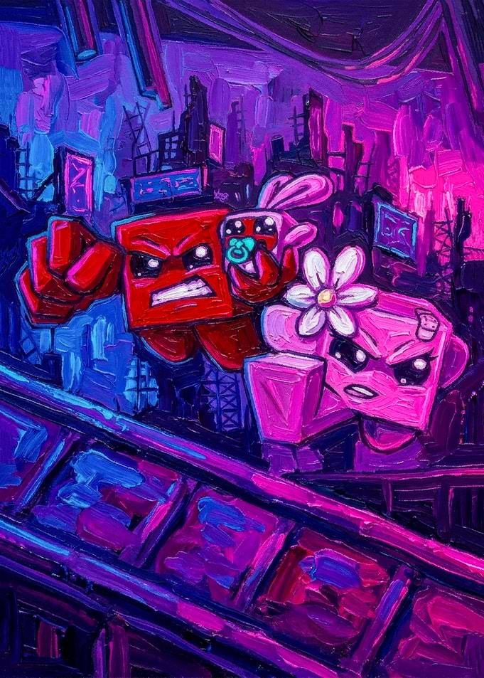 Super Meat Boy Oil Painting