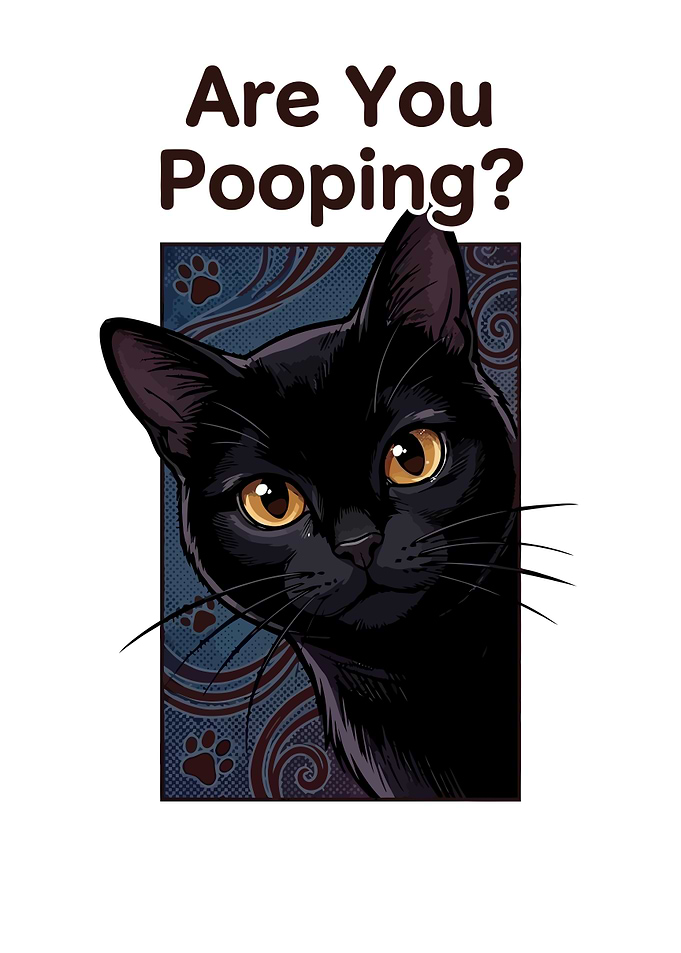 Funny Black Cat Bathroom Sign