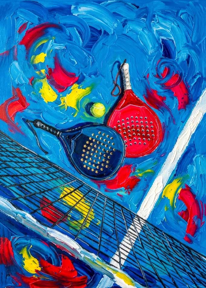 Abstract Padel Tennis Painting