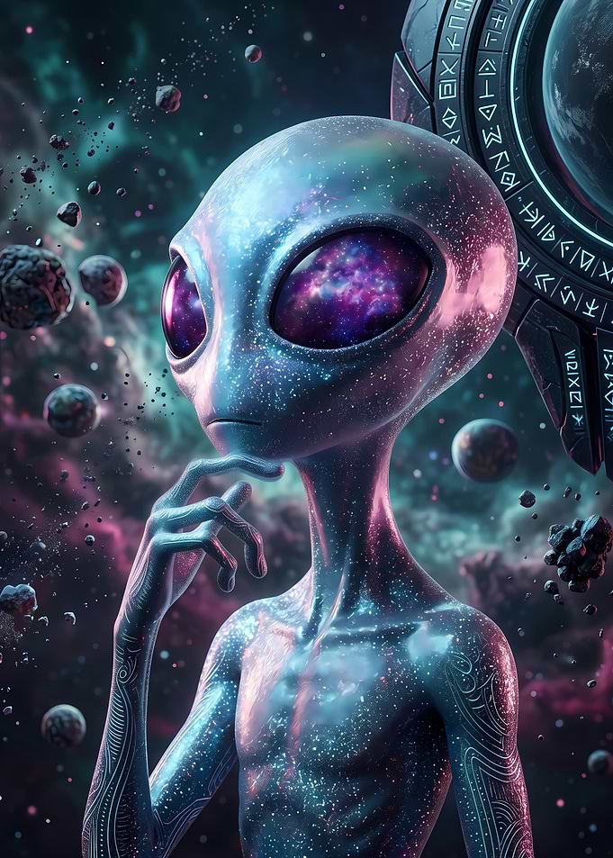 Cosmic Alien Thinking in Space