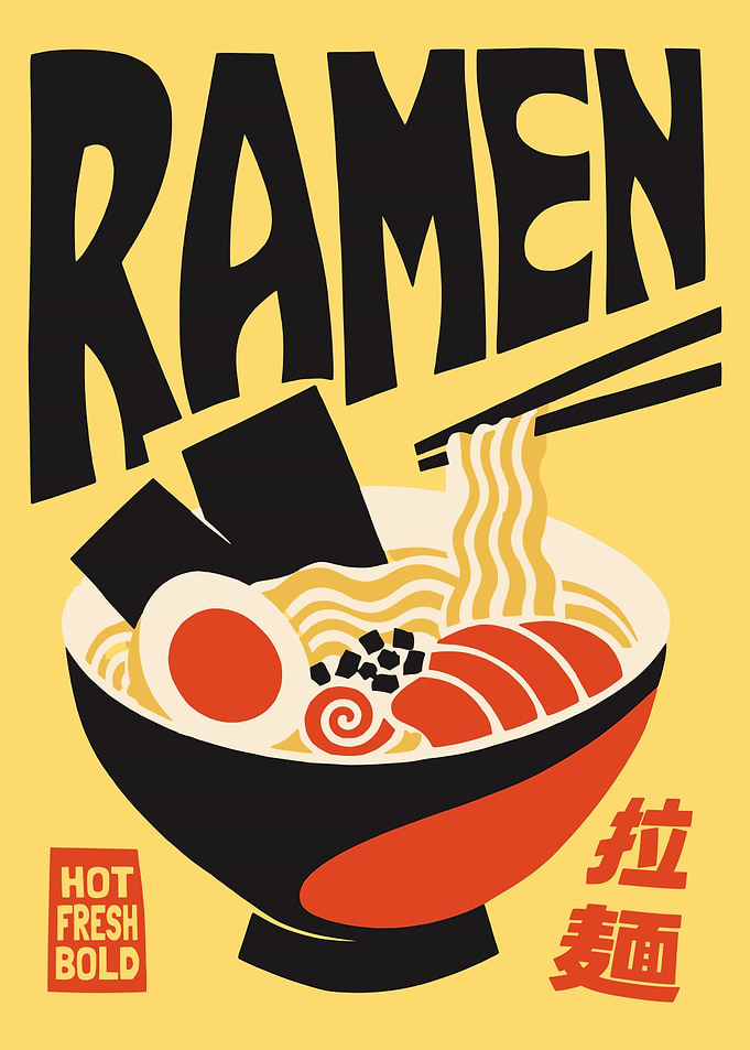 Minimalist Ramen Noodle Poster