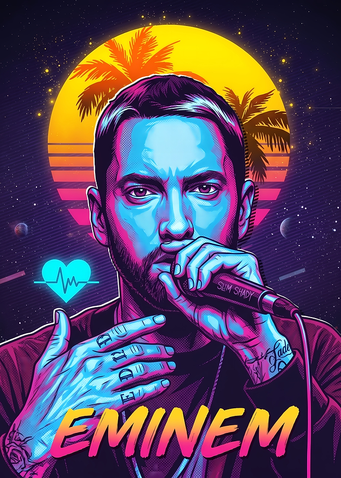 Eminem Synthwave Style Portrait