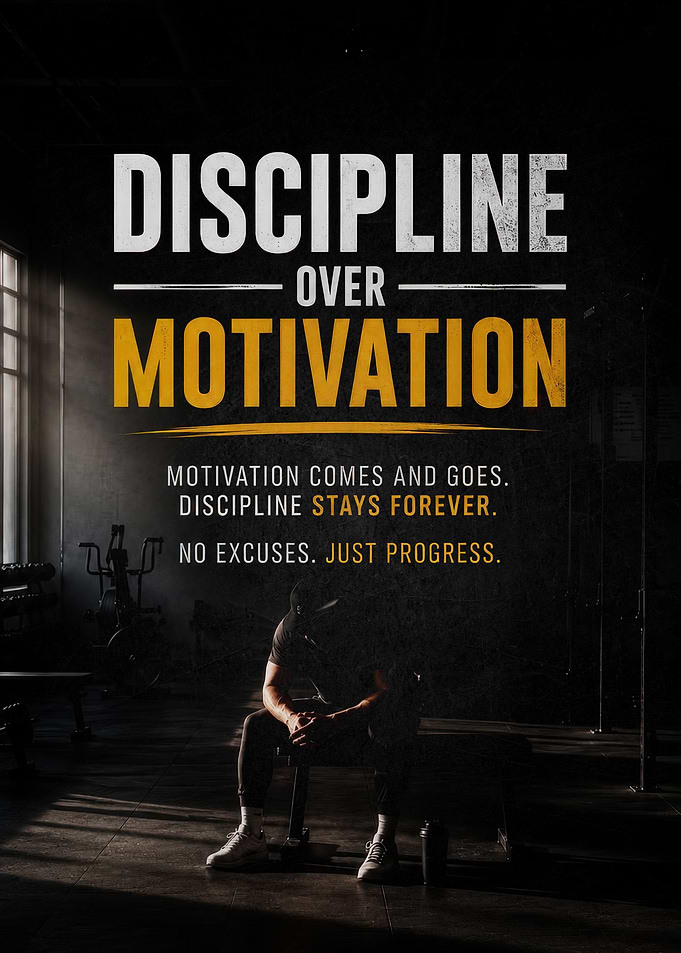Discipline Over Motivation Gym Poster