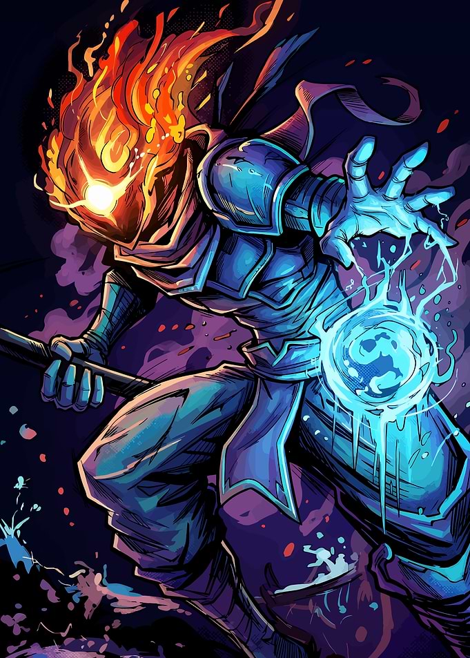 Dead Cells Protagonist Action Illustration