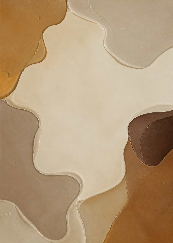 Poured Clay Slip Organic Shapes Neutral