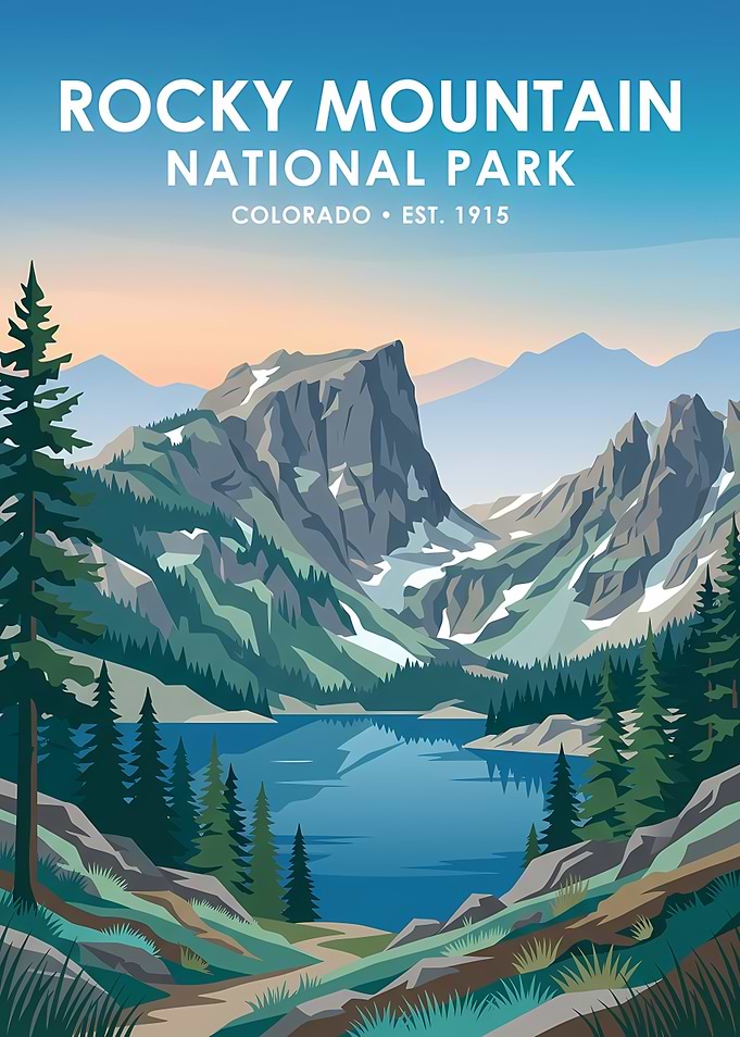 Rocky Mountain National Park Travel Poster