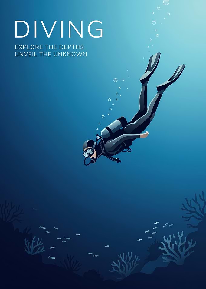 Scuba Diving Underwater Exploration Poster