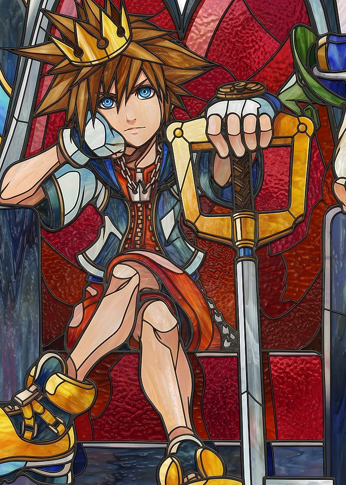 Sora Stained Glass Kingdom Hearts