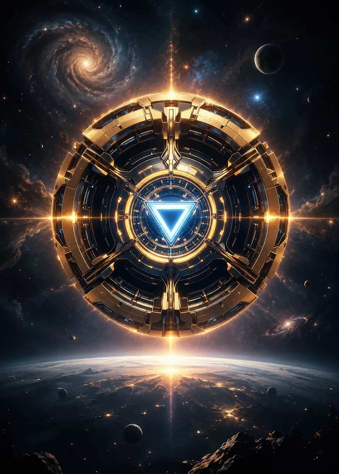 Futuristic Golden Space Portal