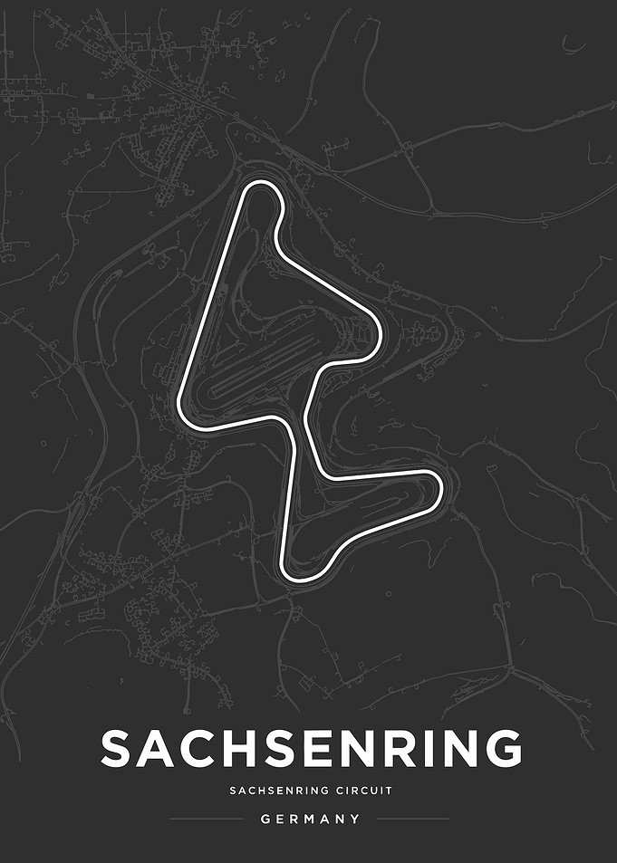 Sachsenring Circuit Minimalist Map Poster