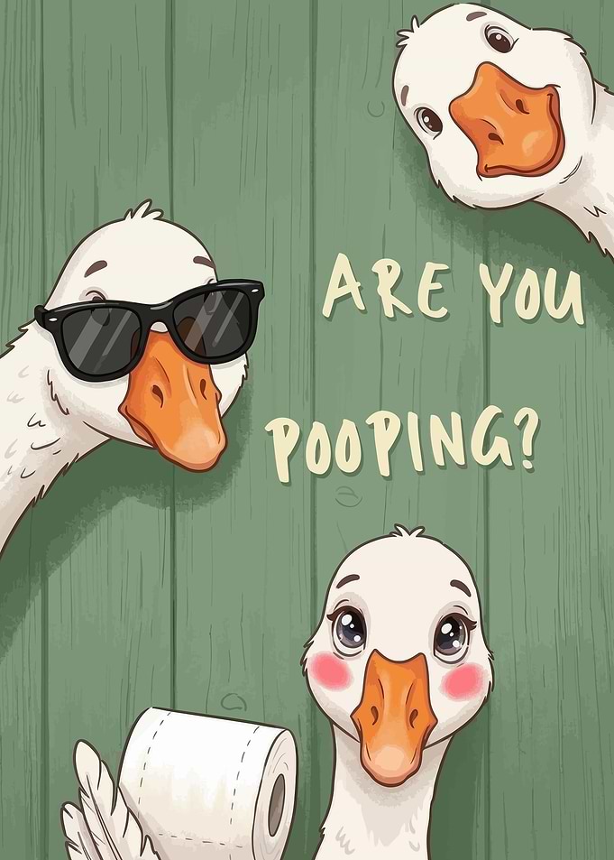 Funny Goose Bathroom Wall Art