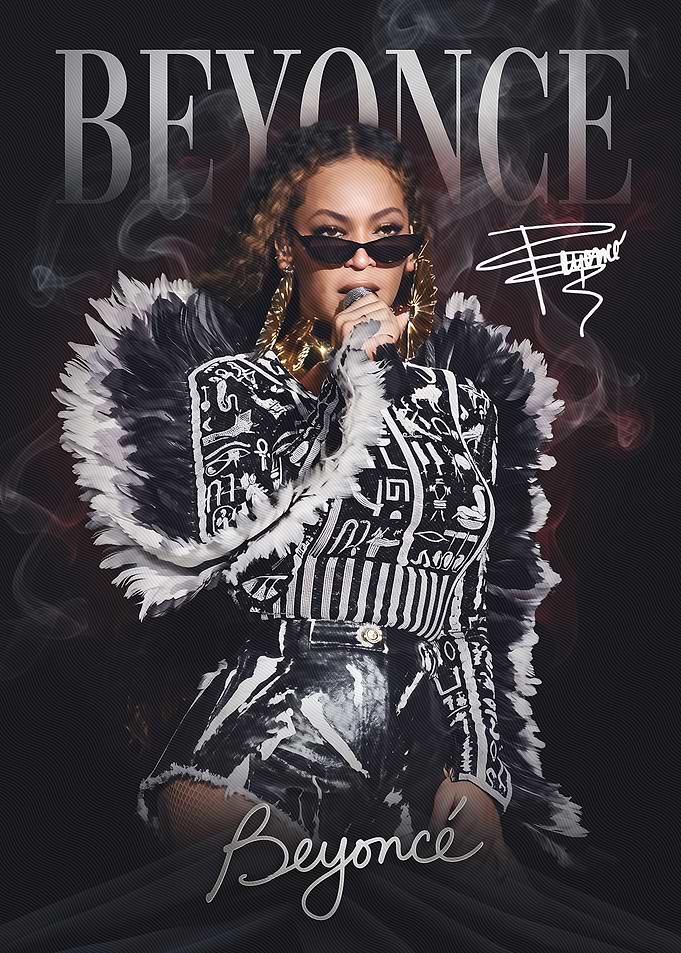 Beyoncé Concert Poster with Egyptian Motifs