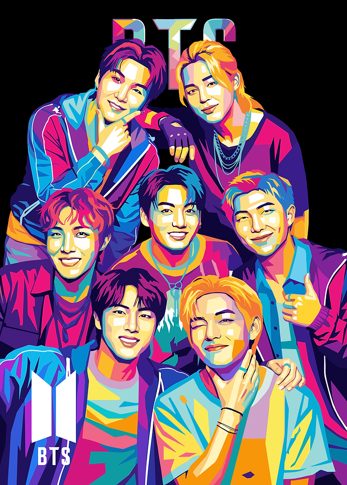 BTS Pop Art Portrait Poster