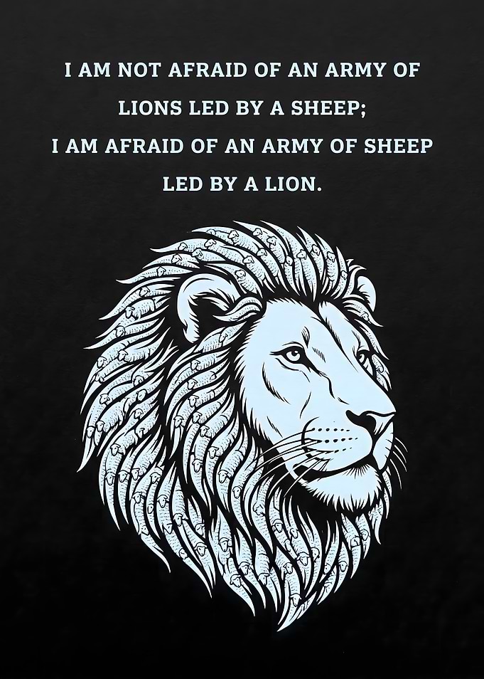 Lion Made of Sheep Inspirational Quote