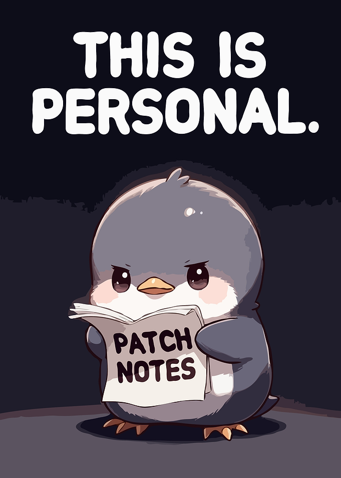 Angry Cute Penguin Reading Patch Notes