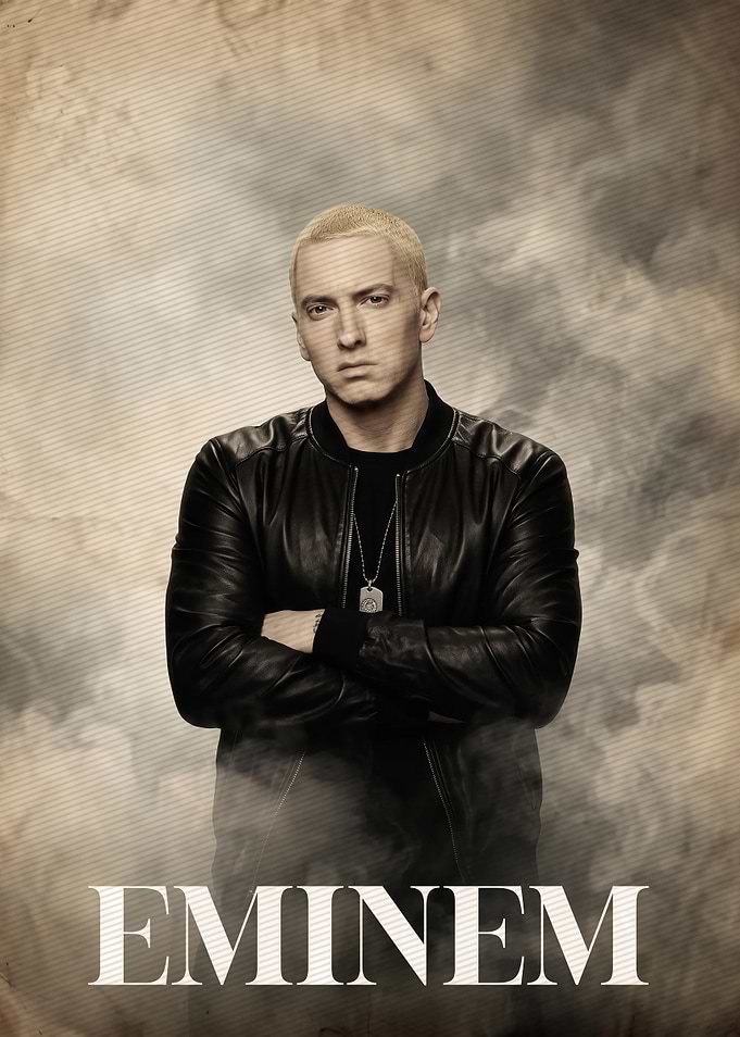 Eminem Portrait with Smoke Background